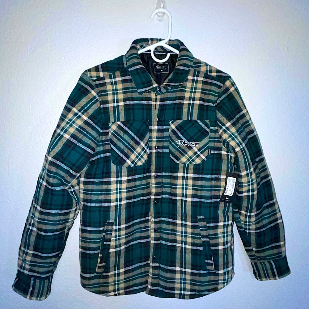 Primitive Canyon Teal Plaid Insulated Flannel Shirt NWT